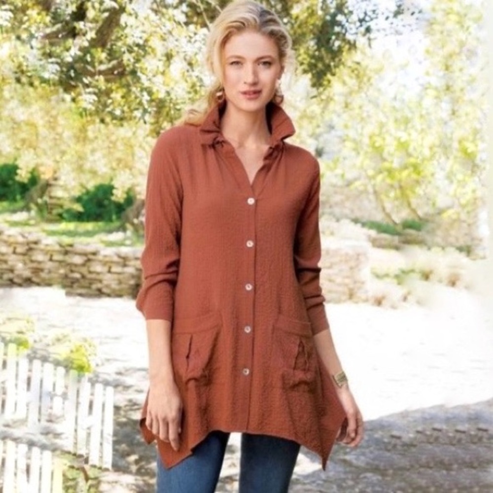 Soft Surroundings | Plein Air Button Down Long Sleeve Size M